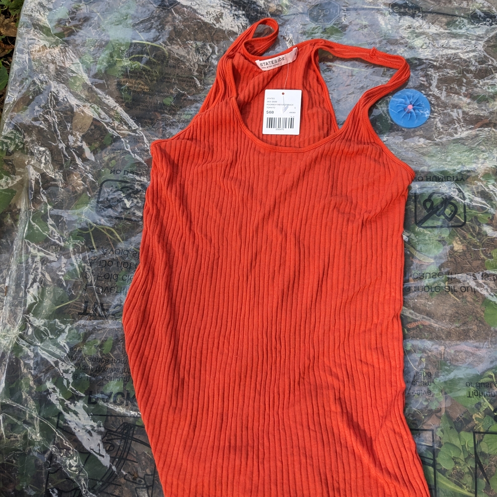 Stateside Tomato Ribbed Tank Top
